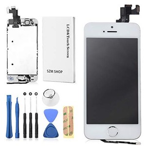 SZM IPHONE5S フロントパネルセット 液晶パネルセット 修理交換用 タッチパネル 修理パーツ (フロントカメラ+スピーカー +ホームボタン付