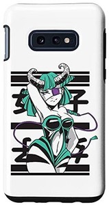 GALAXY S10E アニメガール ホーン付き イラスト アイパッチ 日本語 ピンナップ スマホケース