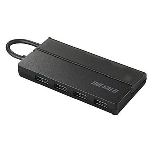 BUFFALO USB ハブ PS5 WINDOWS IMAC MACBOOK AIR / PRO 対応 TYPE-C USB3.1(GEN1) スリムタイプ バスパワー 4ポート ケーブル収納 持ち運