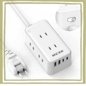 MSCIEN USB コンセント 延長コード 2M スイッチ付き 電源タップ USB付き 6個AC差込口 2個USB-C 2個USB-A コンセントタップ 蛸足コンセン