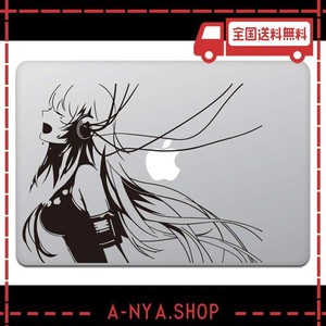 カインドストア MACBOOK AIR/PRO 13インチ マックブック ステッカー シール アニメ ミュージック ガール MUSIC GIRL ブラック M741