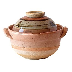佐治陶器 伊賀焼 蓋がお茶碗になる 土鍋 一人用 600ML 茶碗鍋 点 ピンク 日本製 35-8
