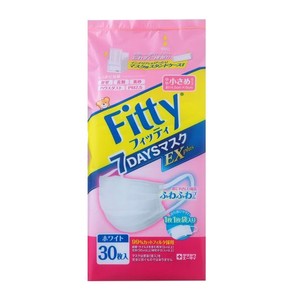 (PM2.5対応) フィッティ 7DAYSマスク EXプラス 30枚入 やや小さめサイズ ホワイト