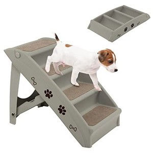 GYMAX 犬用ステップ ドッグステップ 4段 高さ50CM 犬用スロープ 犬用踏み台 犬用階段 ペット用階段 ペット用ステップ ペット用踏み台 犬