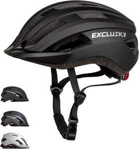 EXCLUSKY自転車 ヘルメット 大人ヘルメット 自転車 女性 男性自転車用 ヘルメットCPSC/CE 承認済みLEDテールライト自転車 ヘルメット56-6