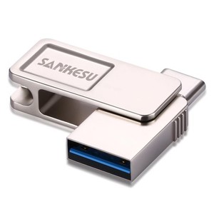 SANKESU USB メモリ 64 GB TYPE-C メモリ 2IN1 TYPE-C + USB A (USB3.0 GEN1) 超高速最大読み取り速度 100 MB/秒軽量合金堅牢 USB メモリ