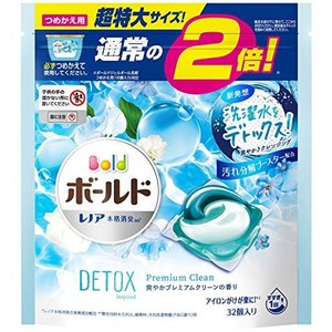 ボールド 洗濯洗剤 ジェルボール 洗濯水をデトックス 爽やかプレミアムクリーン 詰め替え 大容量 32個約2倍