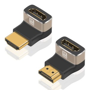 DUTTEK HDMI L型変換アダプタ, 8K L字型HDMI変換アダプタ, HDMI2.1オスTOメスアダプター 上向き&下向きアングルHDMIアダプターエクステン