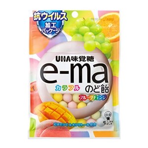 味覚糖 E-MA のど飴 袋 カラフルフルーツチェンジ 50G フクロ×12袋(6×2))/イーマ