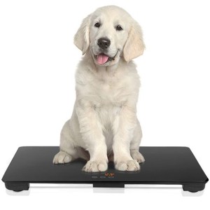 犬用体重計、動物用体重計65X45CM、最大体重100KG、精度10G、黒、犬と猫に適しています、無料の滑り止めマット