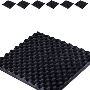吸音材 防音材 ウレタン スポンジ 大型 50CM幅 黒色 そのまま使えるタイプ (2CM厚 6枚セット)