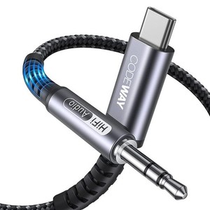 CODEWAY USB C TO 3.5MM変換ケーブル AUX ケーブル TYPE C TO 3.5MM 高耐久性 DAC搭載 ナイロン編み USB C AUX 変換ケーブル オーディオ