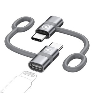 RAVIAD ライトニング タイプC 変換アダプタ (2個セット) PD 60W 急速充電 LIGHTNING USB-C 変換アダプタ アルミ合金外装 シリコンバンド