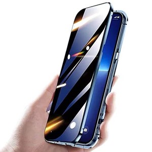 覗き見防止 IPHONE 15 PRO MAX フルカバー 全面カバー カメラ保護フィルム付き 両面ケース ロック付き マグネット式 アイフォン ガラスケ