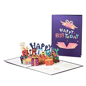 誕生日カード グリーティングカード バースデーカード切り絵立体３Dケーキ 手作り メッセージカード 寄せ書き 感謝 ポップアップ DIY立体