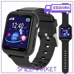 PTHTECHUS? キッズ 子供 腕時計 スマートウォッチ SMART WATCH FOR KIDS 自撮りカメラ 写真 ゲーム 音楽再生 かわいい目覚まし時計 アラ