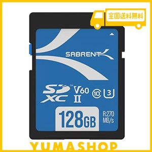 SABRENT SDカード 128GB、V60、メモリーカード、UHS-II、270MB/秒の高速転送、キヤノン、富士フイルム、パナソニック、ニコン、その他の