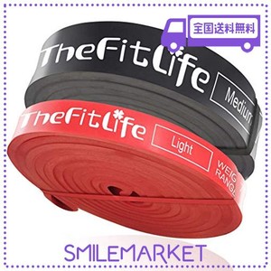 THEFITLIFE トレーニングチューブ 筋トレチューブ 懸垂チューブ (レッド+ブラック)