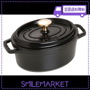 STAUB ストウブ 「 ピコ ココット オーバル ブラック 17CM 」 小さい 両手 ホーロー 鍋 IH対応 【日本正規販売品】 LA COCOTTE OVAL 4050