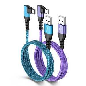 ABCPOW USB TYPE C ケーブル L字 1.8M USB-C TO USB-A 3.1A USB C ケーブル【QC3.0対応 急速充電】高速データ転送 タイプC 充電ケーブル 