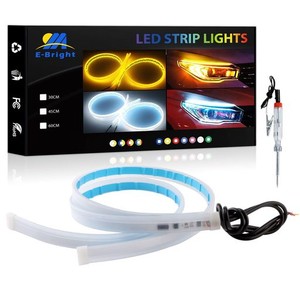 シーケンシャル流れる ウインカー 車用LEDテープライト ディライト デイタイムライト 極薄 ホワイト/アンバー 2色 切替 切断可能 12V 防