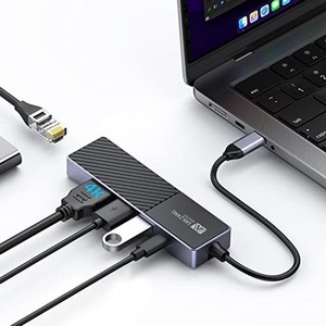 USB C ハブ 5 ポート【 4K HDMIポート/60W PD充電/ LAN イーサネット/USB 3.0 5GBPS 高速データ転送 / USB2.0 】5 IN 1 ドッキングステー