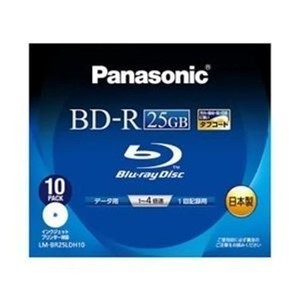 パナソニック BLU-RAYディスク25GB4X/追記/ワイドプリンタブル10枚