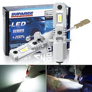 SUPAREE H3 LED フォグランプ 24V 爆光 H3 LED 24V ホワイト ショート H3 LED バルブ 6500K 1200LM 12V/24V車検対応 CSPチップ搭載 両面