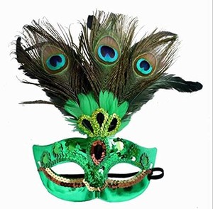 [MRO-CAT] 仮面 羽 仮面舞踏会 プラスチック製 羽根 目玉羽 孔雀の羽 ハロウィンマスク カラーフェザーマスク 面白い 目のマスク メイク