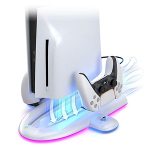 【2024新版】新型PS5 SLIM 対応 PS5 SLIM用充電スタンド 冷却機能搭載 コントローラー 充電スタンド RGB雰囲気ライト 過充電防止 新型PS5