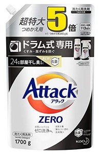 【大容量】アタック ZERO(ゼロ) 洗濯洗剤 液体 ドラム式専用 詰め替え 1700G (約5倍分)