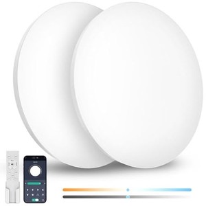 COIZABERA LED シーリングライト 6畳 28W 3600LM 2個セット 調光調色 リモコン操作 スマホAPP操作 天井照明器具 電気 蛍光灯 洋室 和室 