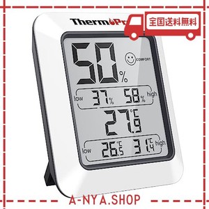 THERMOPROサーモプロ 湿度計 デジタル温湿度計 室内温度計湿度計 顔マーク おしゃれ 最高最低温湿度表示 高精度 おしゃれ コンパクト 見