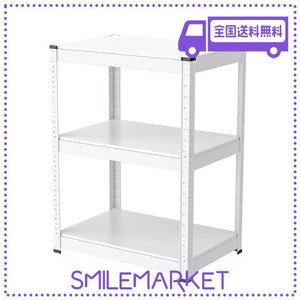 UMIMILEラック スチールラック 幅60CM 3段 耐荷重120KG/段 メタルラック(幅60×奥行40×高さ80CM, ホワイト)