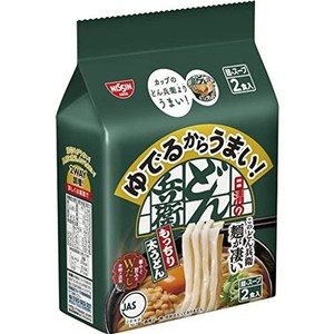 日清食品 ゆでるからうまい! 日清のどん兵衛 もっちり太うどん 2食パック インスタント袋麺 192G×9個