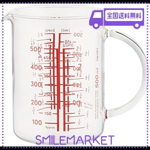 iwaki(イワキ) 耐熱ガラス 計量カップ メジャーカップ 500ml 把手付き btmc500t-r