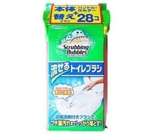 コストコ エスシージョンソン スクラビングバブル 流せるトイレブラシ 本体＋詰替28個