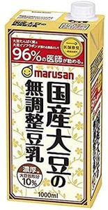 マルサン 国産大豆の無調整豆乳 1000ML ×6本