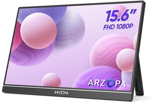 ARZOPA モバイルモニター 15.6インチ ポータブルモニター モバイルディスプレイ スイッチ用モニター 自立型ゲームモニター 非光沢IPS液晶