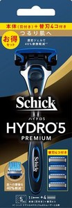 ハイドロ SCHICK(シック) ハイドロ5 プレミアム つるり肌へ コンボパック (ホルダー(刃付き)+替刃4コ) スキンガード付 5枚刃 シルバー