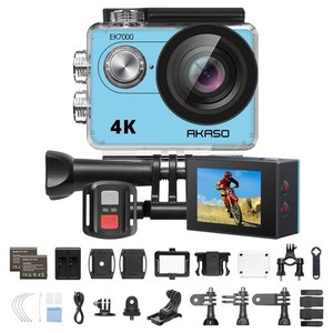 AKASO EK7000 アクションカメラ 4K 2000万画素 水中カメラ WIFI搭載 外部マイク対応 30M防水 HDMI出力 170度広角レンズ リモコン付き 105