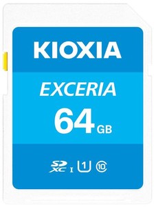 KIOXIA(キオクシア) 旧東芝メモリ SDカード 64GB SDXC UHS-I CLASS10 読出速度100MB/S 日本製 国内正規品 メーカー保証5年 KLNEA064G