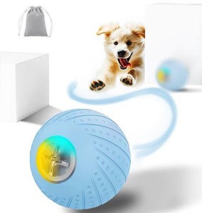 犬 ボール 自動 動く 電動 おもちゃ 光る 玩具 ウィキッド ボール わんちゃんの人気 プレゼント (ブルー, O2)