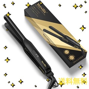 TERVIIIX ストレートアイロン 15MMヘアアイロン メンズ 前髪用ヘアアイロン ストレート カール2WAY 10秒の急速加熱 持ち運びミニヘアアイ