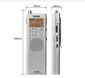 YHBIN TECSUN PL-365 SSB・長波対応 デジタルDSP超小型ポケット短波ラジオ 長・中波専用外付けアンテナ 携帯型BCL受信機 FMステレオ/LW/M