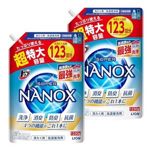 トップ ナノックス(NANOX)【まとめ買い 大容量】トップ スーパーナノックス 蛍光剤・シリコーン無添加 高濃度 洗濯洗剤 液体 (詰替用超特