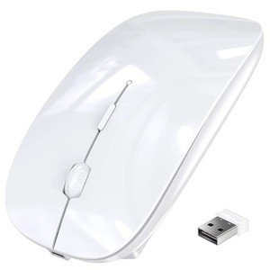 BLENCK ワイヤレスマウス BLUETOOTH マウス 2.4GHZ 光学式 3DPIモード 充電式(WHITE)