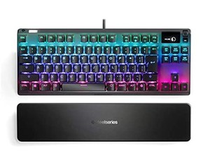 steelseries ゲーミングキーボード テンキーレス 青軸 有線 日本語配列 有機elディスプレイ搭載 apex 7 tkl blue switch 64756