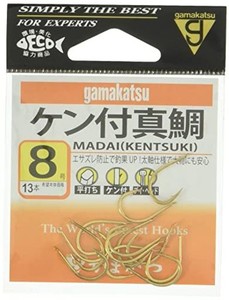 がまかつ(GAMAKATSU) ケン付真鯛 フック 金 10号 釣り針