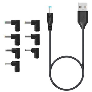 POPOLIER USB DC ケーブル 1M 変換プラグ付き 7 IN 1 DC充電コード 5.5X2.1MM USB DC 変換 ケーブル DC ジャック DC プラグ 5.5MM カメラ